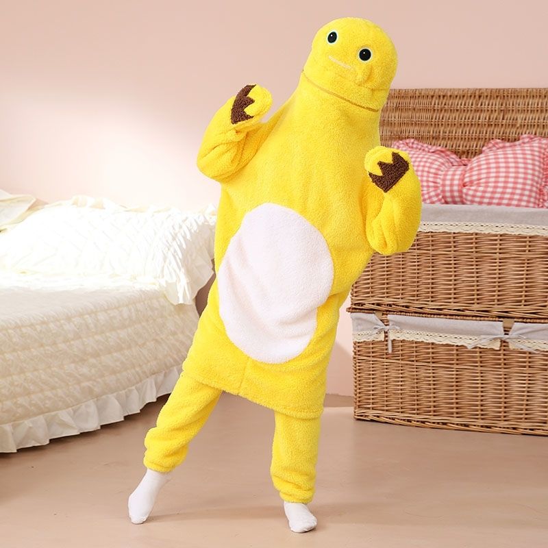 奶龙儿童衣服小奶龙睡衣儿童款睡衣冬季小奶龙卡通搞怪连体套头睡