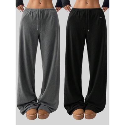 Women's Solid Drawstring Waist Sweatpants Casual Comfy