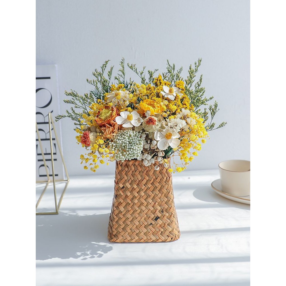 满天星干花高级感真花北欧风满天星干花花束清新田园花篮客厅家居
