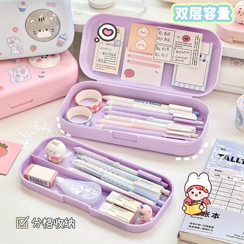 简约风新款高中女生便携式小学生高端初中生笔袋超大收纳痛包夹层