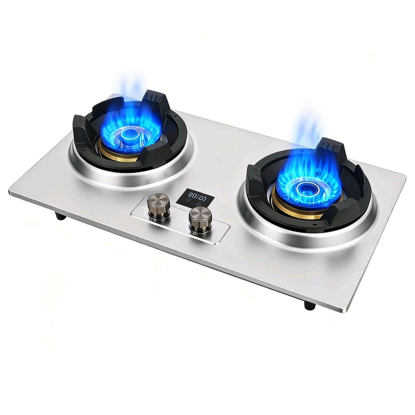万宝家用霸王灶猛火天然气液化气定时一级能效台嵌两用热电偶灶具