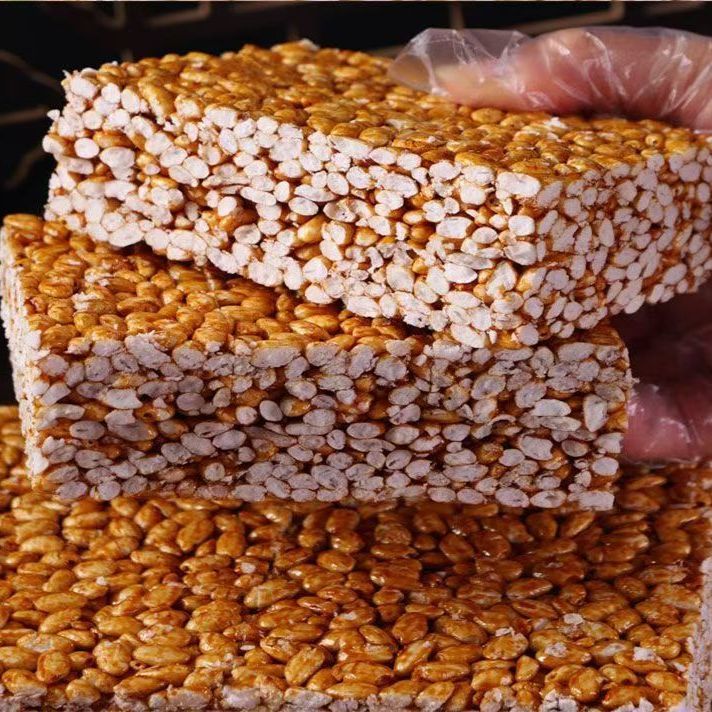 传统老式米花糖原味大米花块怀旧爆米花童年香脆休闲炒米散装