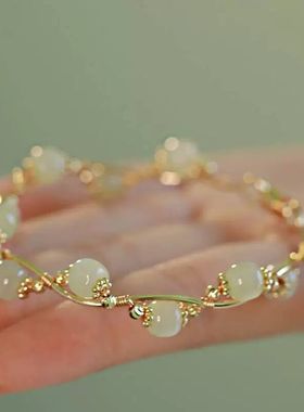 少儿新中式竹节铃兰花手串小众高级感女生精美手链古风手饰