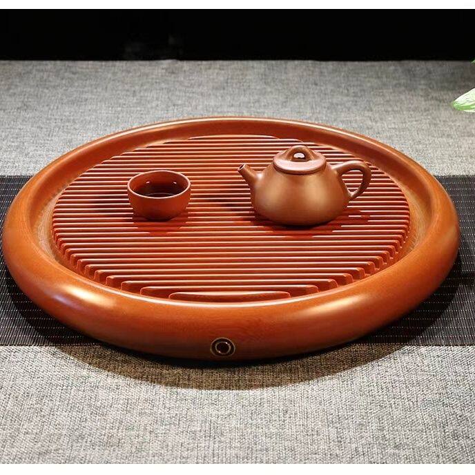 德国电木茶盘圆形客厅家用新款小型定制一体茶具茶托进口圆茶盘