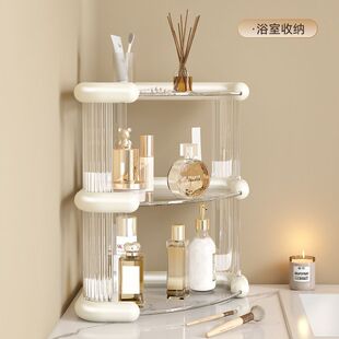 厨房台面三角区置物架轻奢餐桌厨房客厅水杯化妆品收纳架桌面多层