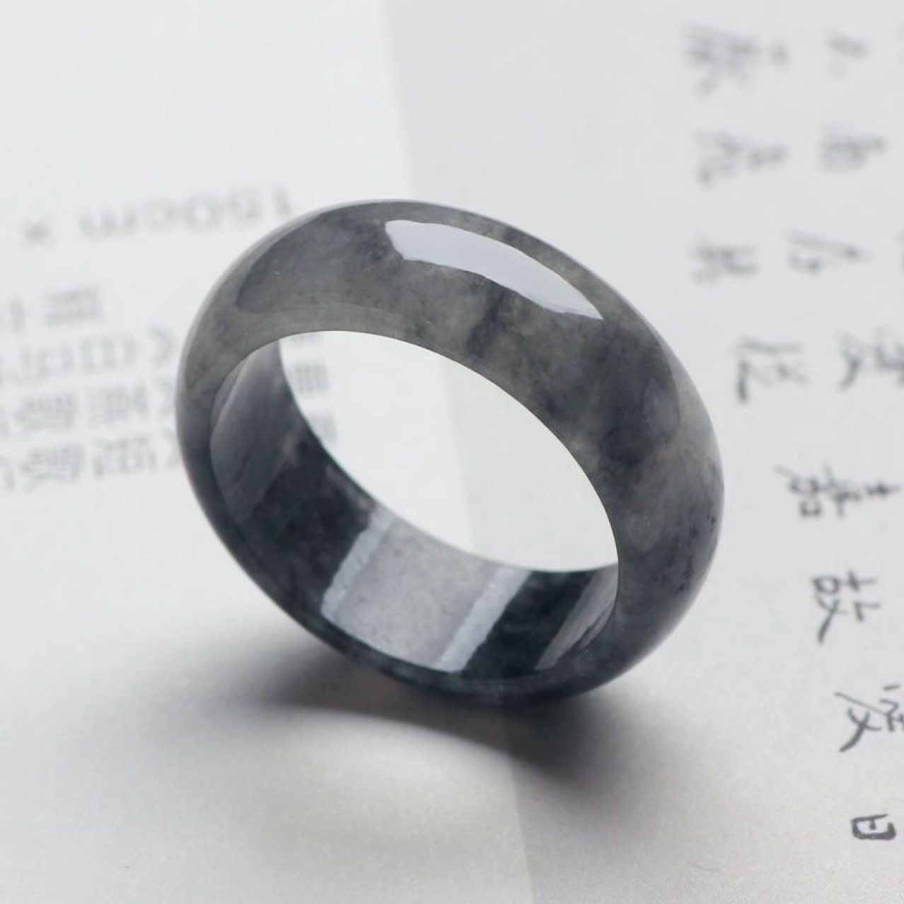 缅甸天然A货翡翠戒圈乌鸡玉石戒指指环男士女款四会珠宝玉器