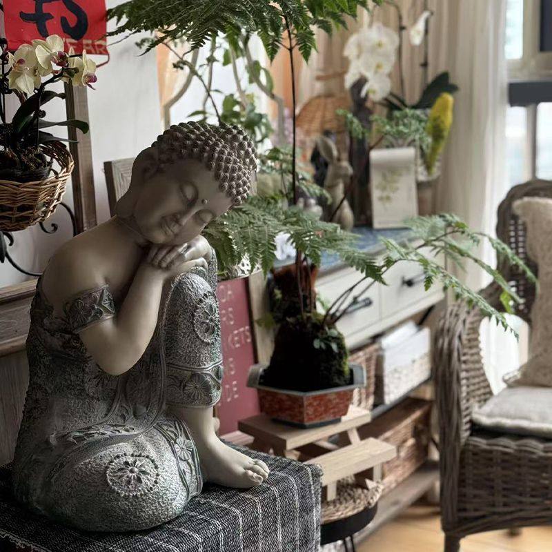 坐姿睡佛雕像禅意坐佛雕塑庭院阳台花园露台茶室装饰摆件户外落地,家居饰品,户外/庭院摆件,淘宝优惠券,粉丝福利购,淘宝优惠卷