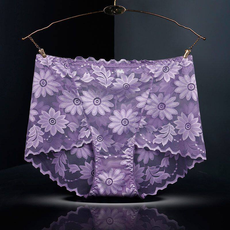 性感小邹菊内裤女蕾丝高腰无痕少女大码诱惑三角网纱火辣透明ins