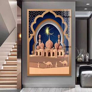 阿拉伯风格特色餐厅装饰画伊斯兰摩洛哥酒店过道走廊挂画玄关壁画