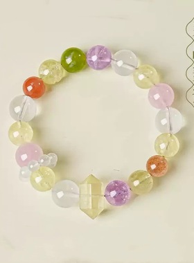 水晶手串女纯天然正品多宝绝美水晶手链生日礼物送女生手饰礼