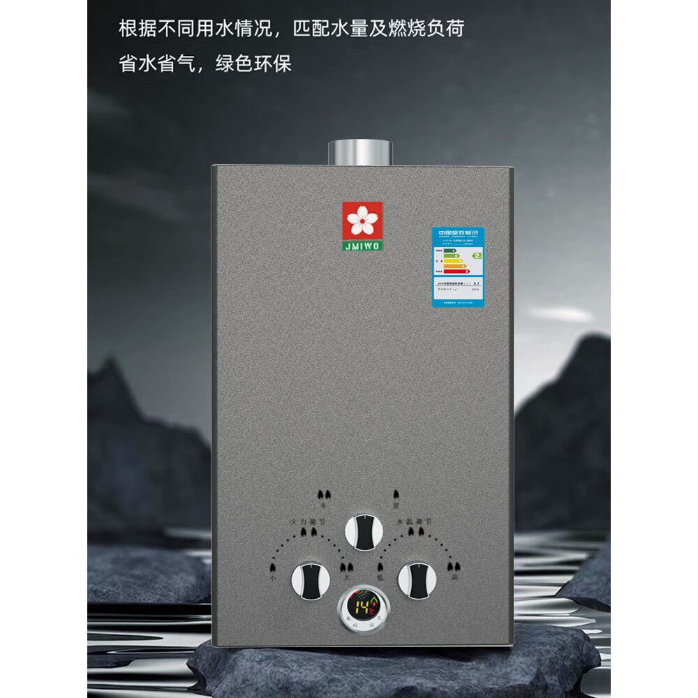 燃气热水器液化气10/16升煤气天然气电池即热低水压强排家用洗澡