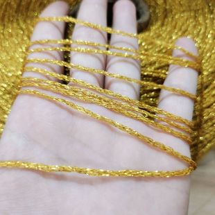 金线钩织毛线发夹玩偶闪光金色空心纱线编织线钩针包鎏金线招财爷