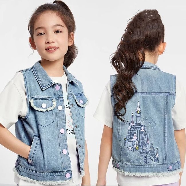 童装女童牛仔马甲25春秋新款儿童休闲背心中大童马夹坎肩潮流夹克