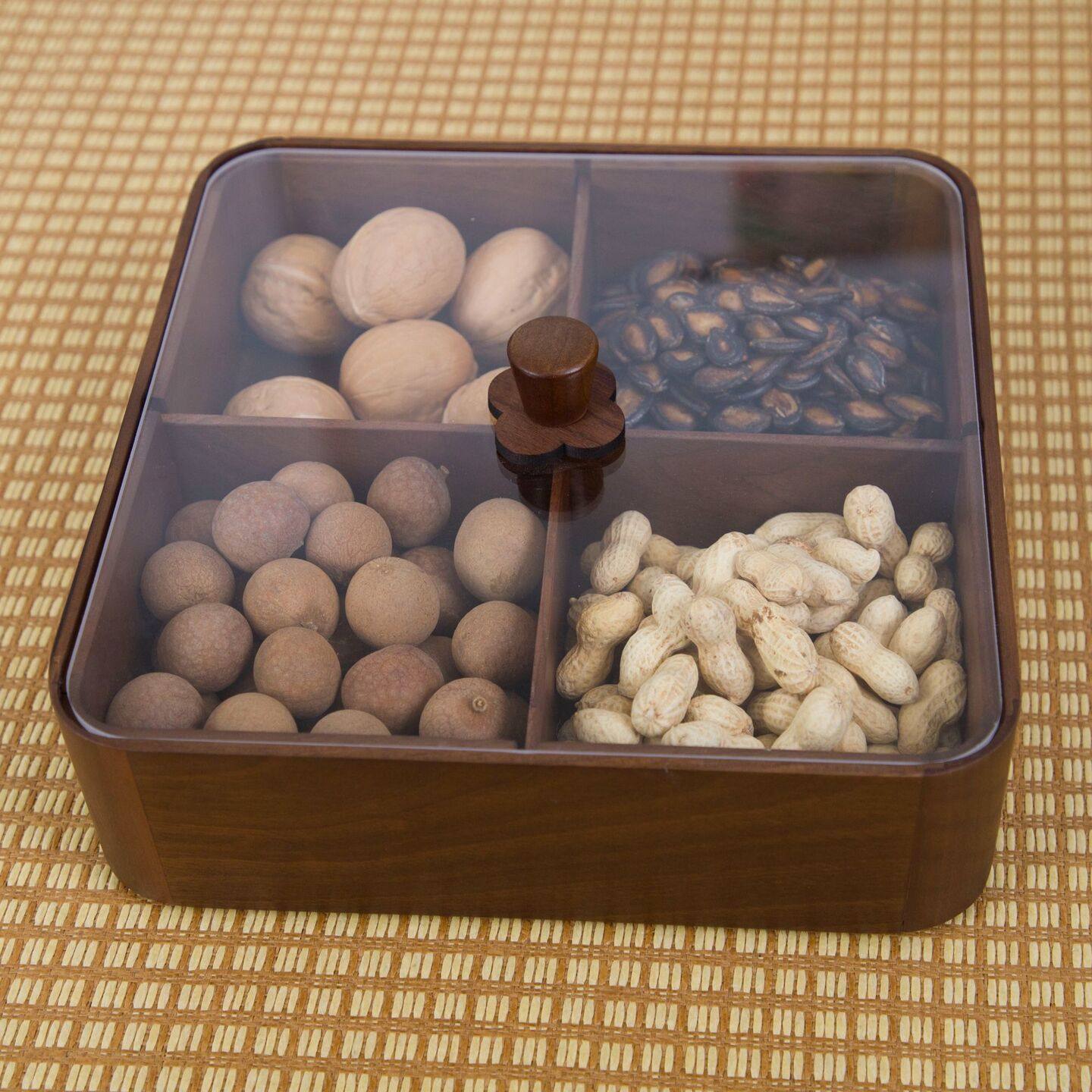 新中式实木双格干果盒客厅收纳精选香礼高大上设计,餐饮具,果盆/果盘/果篮,淘宝优惠券,粉丝福利购,淘宝优惠卷