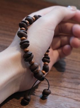 咖啡豆手串招财咖啡豆木珠菩提子精选念珠文玩绕指柔手串盘玩流行