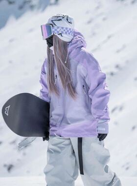 滑雪外套紫色黄色2025防水防风耐磨3L硬壳外贸单板滑雪服加绒运动