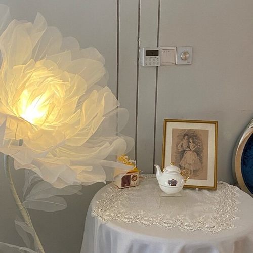 (成品)落地真丝欧根纱手工材料包落地摆件巨型花布艺小清新卧室