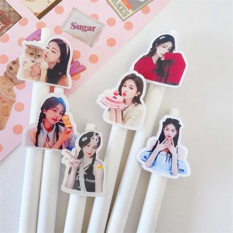 白鹿周边学生中性笔.5mm签字考试明星爱豆粉丝按动水笔少女心