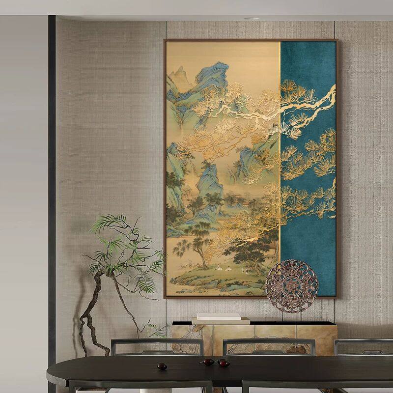 新中式酒店餐厅背景墙装饰画玄关客厅山水风景浮雕立体国风挂画,家居饰品,现代装饰画,淘宝优惠券,粉丝福利购,淘宝优惠卷