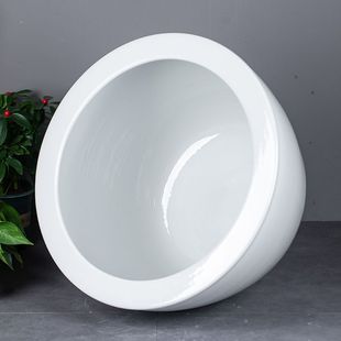 陶瓷鱼缸白色水缸养鱼阳台睡莲荷花缸室外庭院陶瓷大缸鱼缸大水缸