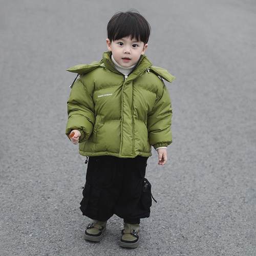 男童棉衣外套带帽加厚中小童儿童冬装棉袄2023新款洋气棉服面包服