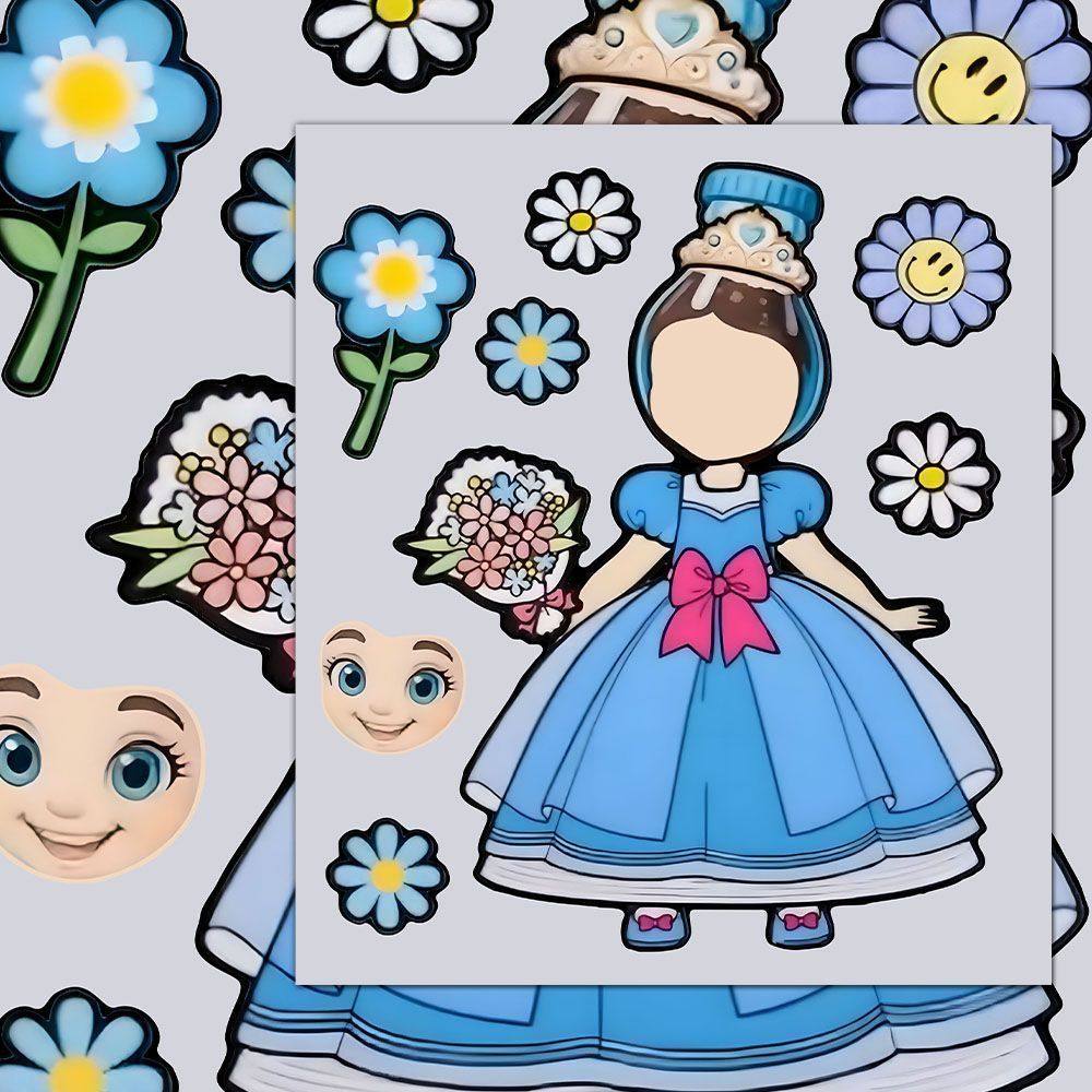 山海经咖啡妹妹公主换装贴纸儿童益智早教趣味手工玩具DIY拼贴,玩具/童车/益智/积木/模型,手工创意粘贴类,淘宝优惠券,粉丝福利购,淘宝优惠卷