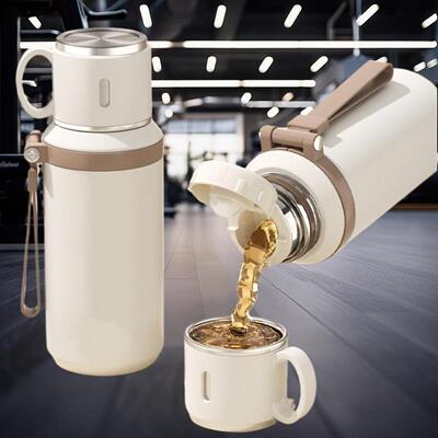 600ml Portable Vacuum Flask Double Function Coffee Cup and