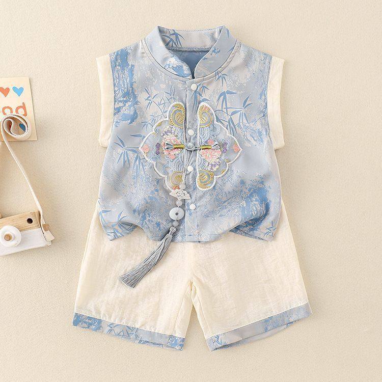 男童汉服夏季2025新款儿童新中式唐装小少爷国风套装男宝周岁礼服