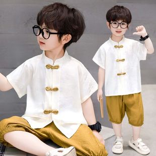 男童汉服夏季套装2025新款儿童唐装新中式短袖国风薄款中国风夏款