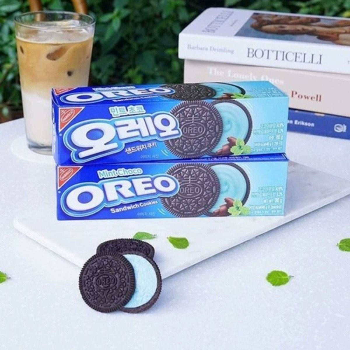 韩国进口薄荷味巧克力薄脆夹心饼干威化零食独立小包装