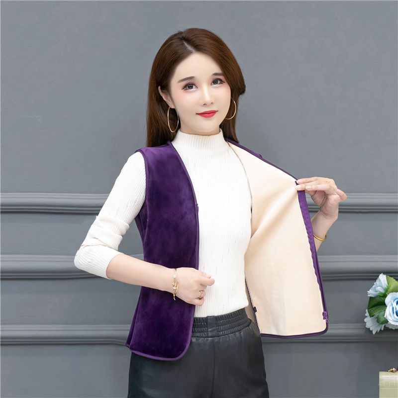 秋冬女人轻薄修身背心女士内穿贴身护胃马甲防寒加绒加厚保暖内衣