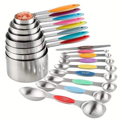 17 piece measuring cup set stainless steel measuring spoons