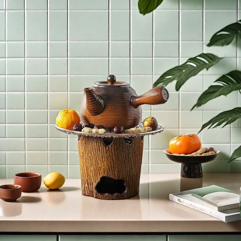 老式围炉煮茶炭炉子炭火茶炉户外一套碳火烤茶具室内土陶炭炉家用