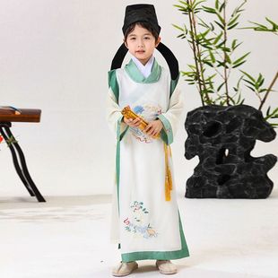 男童汉服春夏秋季儿童国学服书童李白服装中国风唐装书生演出服装