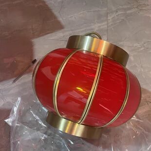 喜庆全铜阳台红灯笼吊灯中国风新年户外防晒防水别墅大门乔迁装饰