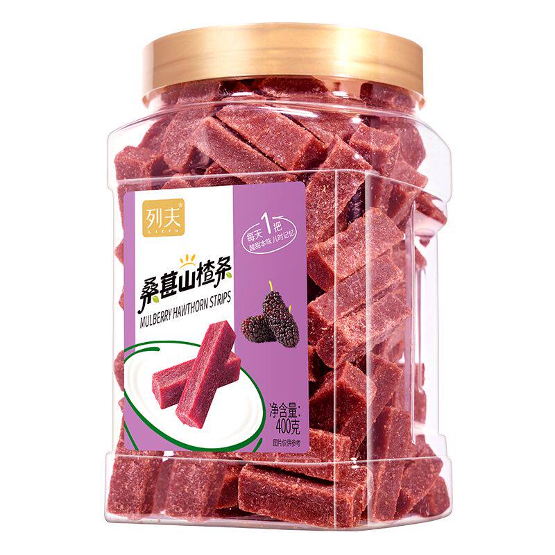列夫桑葚山楂条300g/400g罐装零食果丹皮山楂糕果脯小吃