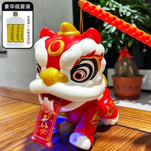 小狮子灯笼儿童手提醒狮灯笼婴儿电动玩具花灯宝宝1一3岁男女小孩