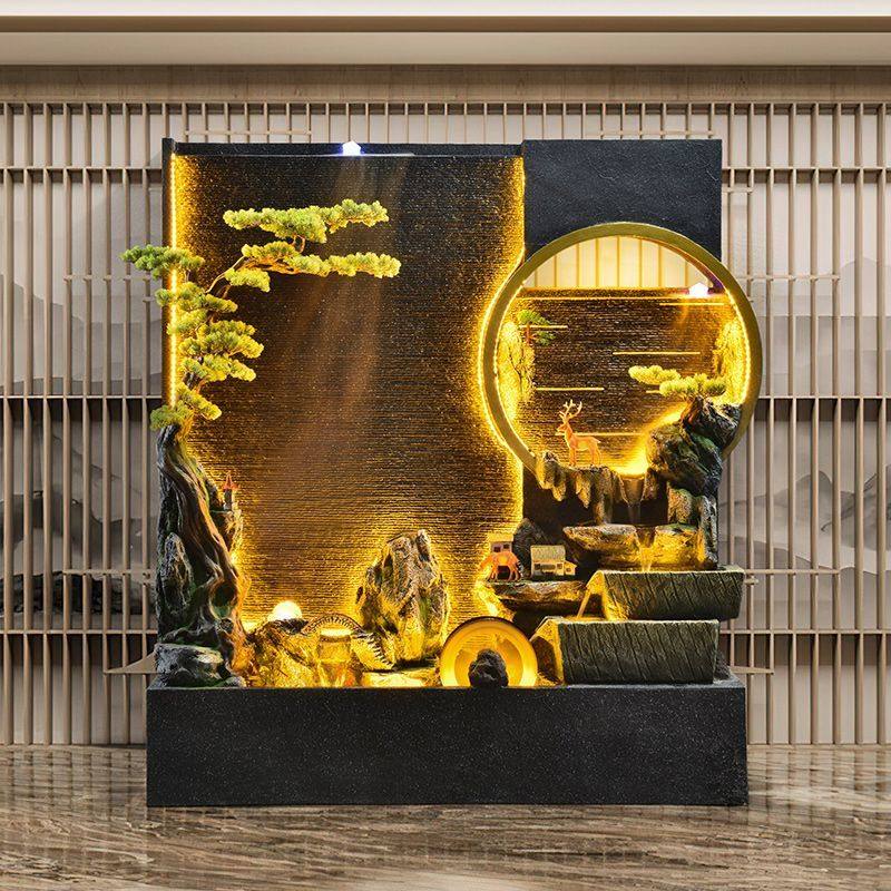 水幕墙流水屏风流水喷泉办公酒店屏风客厅鱼池循环水招财摆件庭院,家居饰品,流水摆件,淘宝优惠券,粉丝福利购,淘宝优惠卷