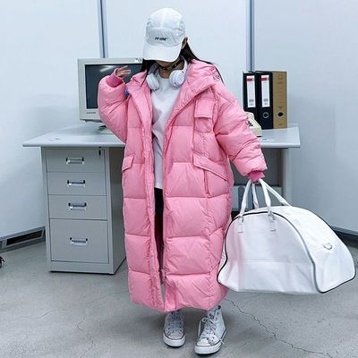 女大童被子羽绒服冬季2025新款洋气时髦儿童白鸭绒加长款过膝外套