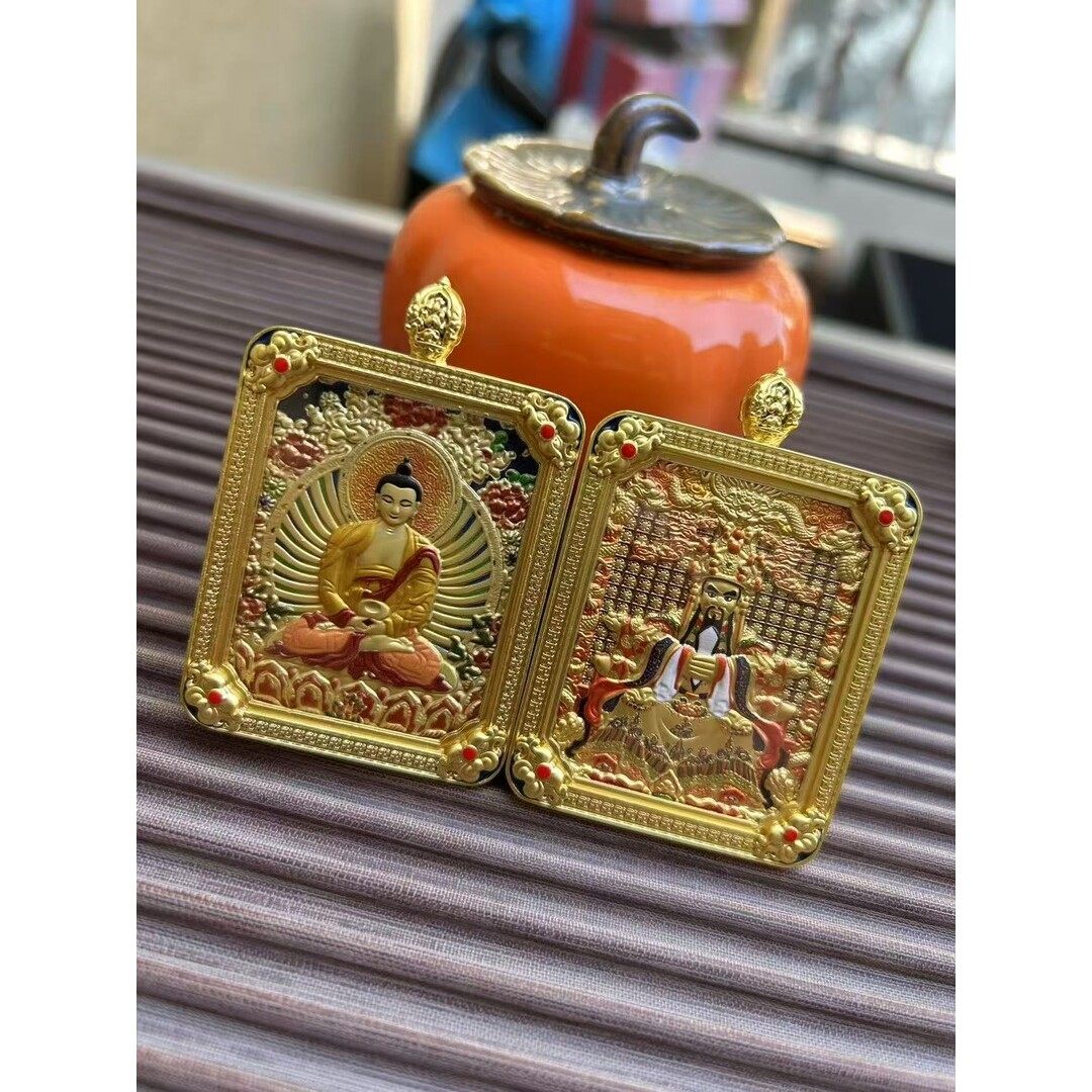 【舒辰藏传】新款《五爷双面》八大守护立体唐卡福牌，鎏金镀K金,特色手工艺,藏族唐卡,淘宝优惠券,粉丝福利购,淘宝优惠卷