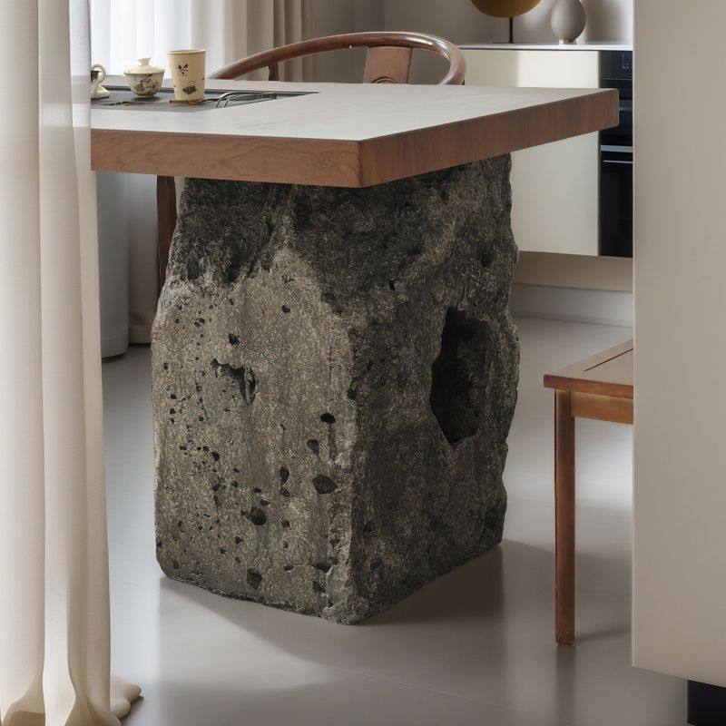 宋氏美学新中式实木玄关台玻璃钢桌脚石办公室支撑假石头装饰摆件,商业/办公家具,假山/仿真造景,淘宝优惠券,粉丝福利购,淘宝优惠卷