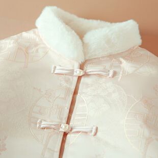 女童拜年服上衣中国风夹棉外套秋冬宝宝过年喜气汉服儿童唐装棉袄