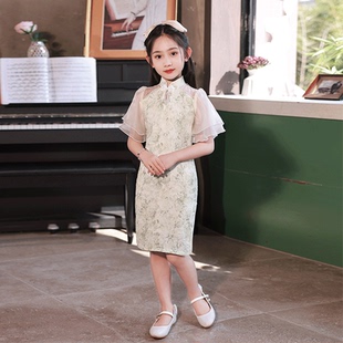 女童改良旗袍连衣裙夏季中国风儿童中式唐装小女孩古筝演出服薄款