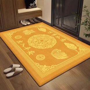 出入平安门垫入户门地垫玄关黄色风水脚垫大门口进门防滑定制地毯