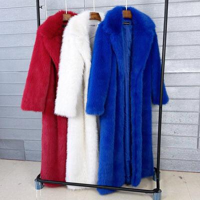 Long Faux Fur Coat Women Autumn Winter Large Jacket