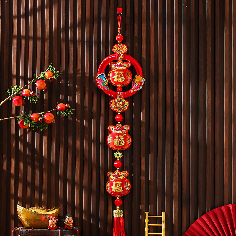 2026新年装饰布置用品挂件马年春节过年福字入户门丝圈三联串挂饰,节庆用品/礼品,挂饰/生肖挂饰,淘宝优惠券,粉丝福利购,淘宝优惠卷