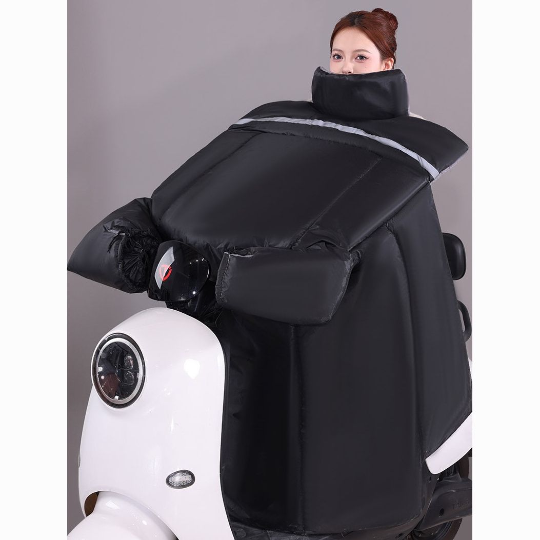 三合一新型挡风被电动车冬季挡风被加绒加厚加大侧翼围脖款挡风被