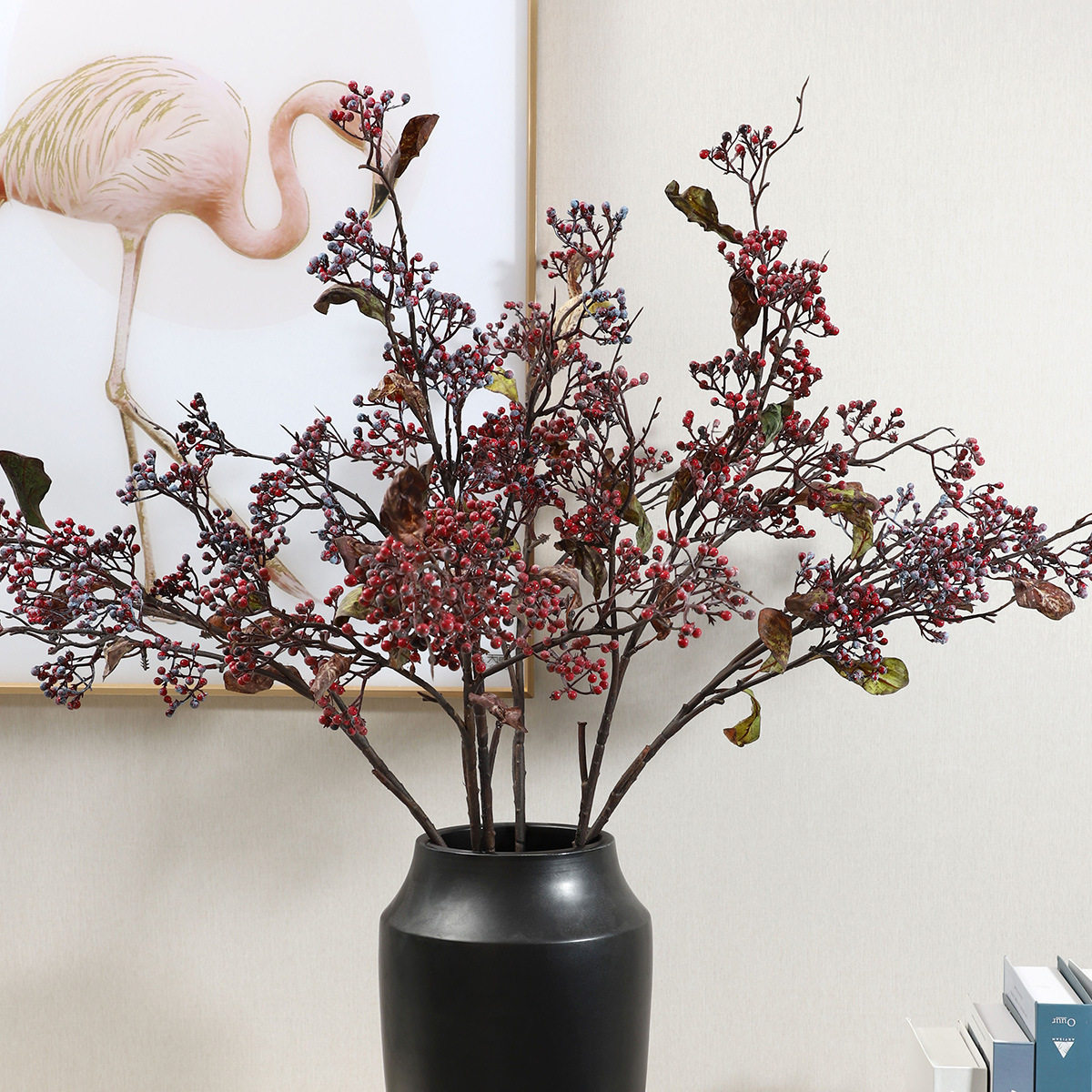 兰桂坊高端仿真红浆果发财冬青红果家居客厅新年装饰摆件道具假花,鲜花速递/花卉仿真/绿植园艺,仿真绿植,淘宝优惠券,粉丝福利购,淘宝优惠卷