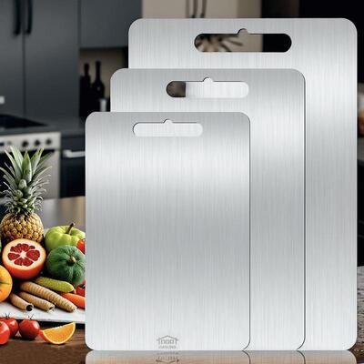 3pcs Premium Stainless Steel Cutting Board Set Durable Easy