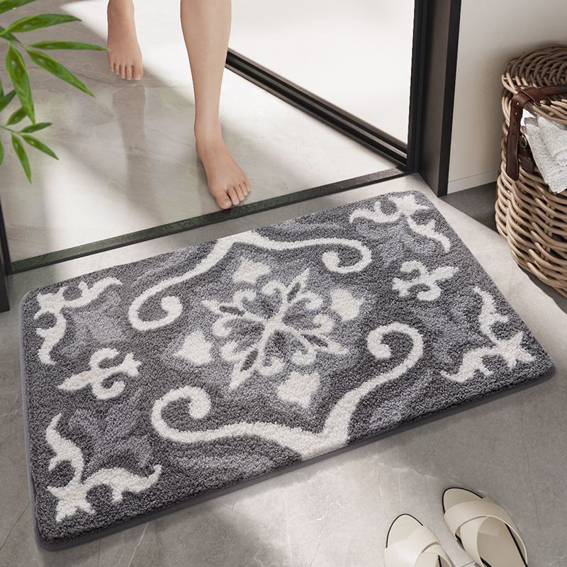 现代简约浴室防滑垫吸水防滑地毯仿羊绒家用卫生间地垫速干脚垫